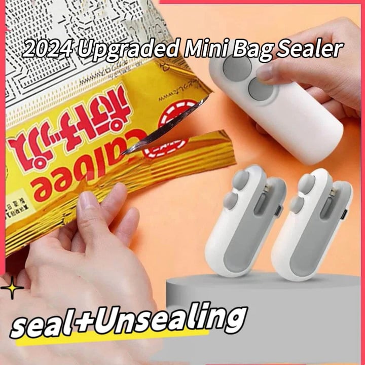 SealEase Mini 2-en-1 Scelleur et Coupeur avec Chargement USB-C