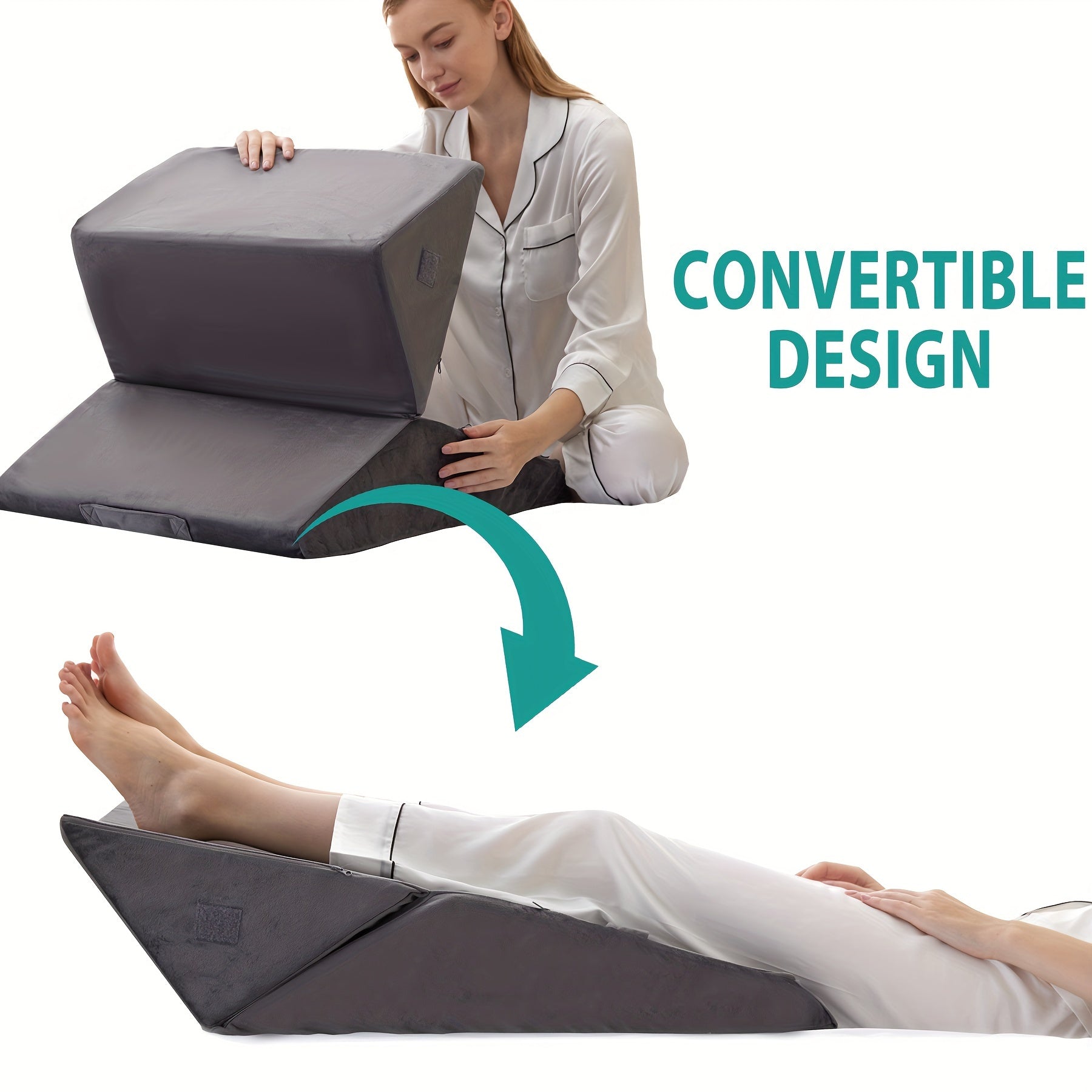 Coussin orthopédique réglable en coin RelaxPlus - Système de soutien en mousse à mémoire premium 7 en 1
