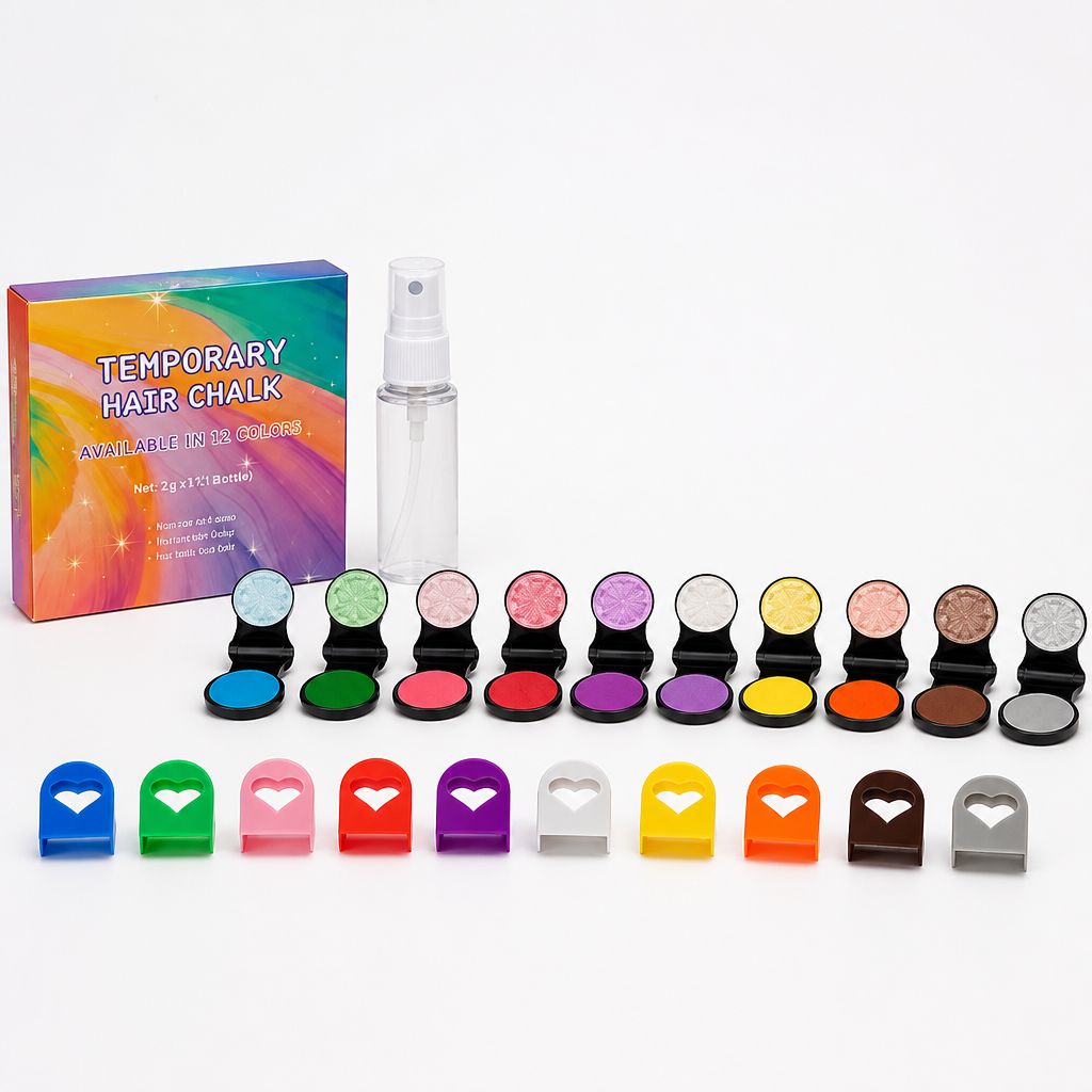 Chromara™ Kit de Craies à Cheveux 12 Couleurs — Illuminez Votre Look Instantanément avec des Couleurs Audacieuses et Impeccables Qui Ose Briller