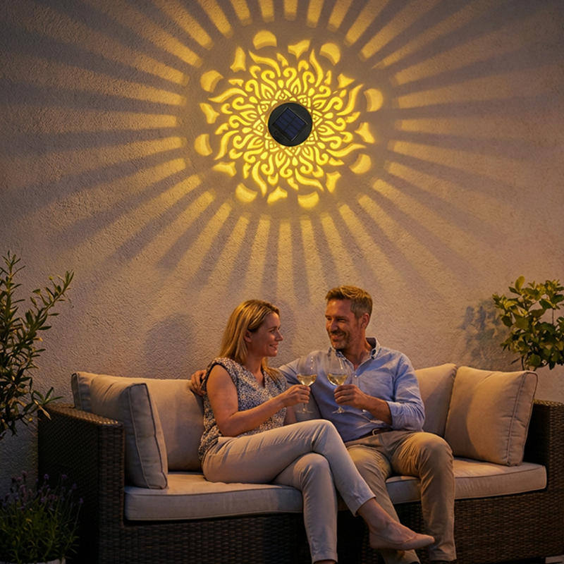 LumiRaya™ Projecteur Mandala Solaire — Créez une Magie Instantanée en Plein Air avec une Lueur Confortable et Effortless