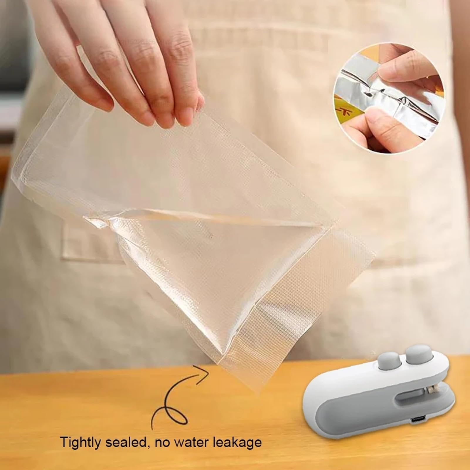 SealEase Mini 2-en-1 Scelleur et Coupeur avec Chargement USB-C