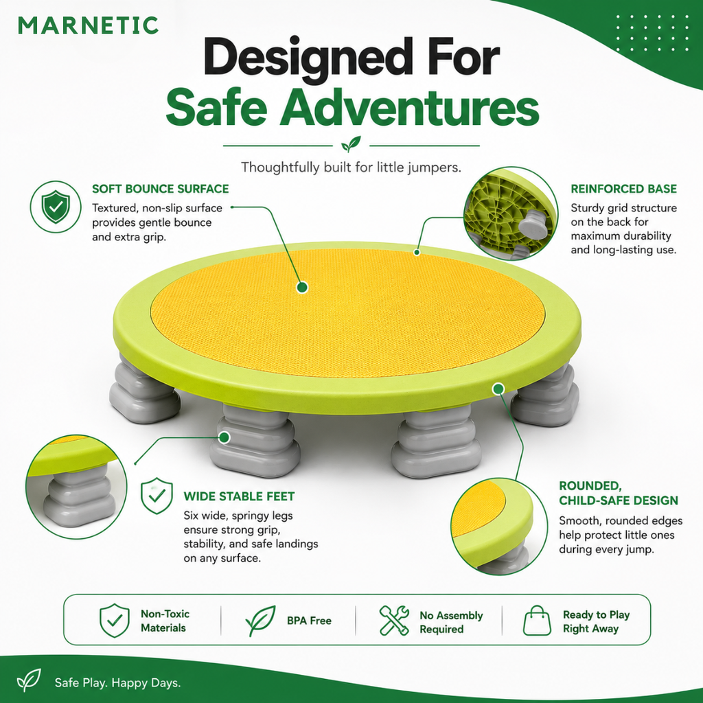 SpringMate – Mini Trampoline pour Enfants, Amusement Intérieur/Extérieur