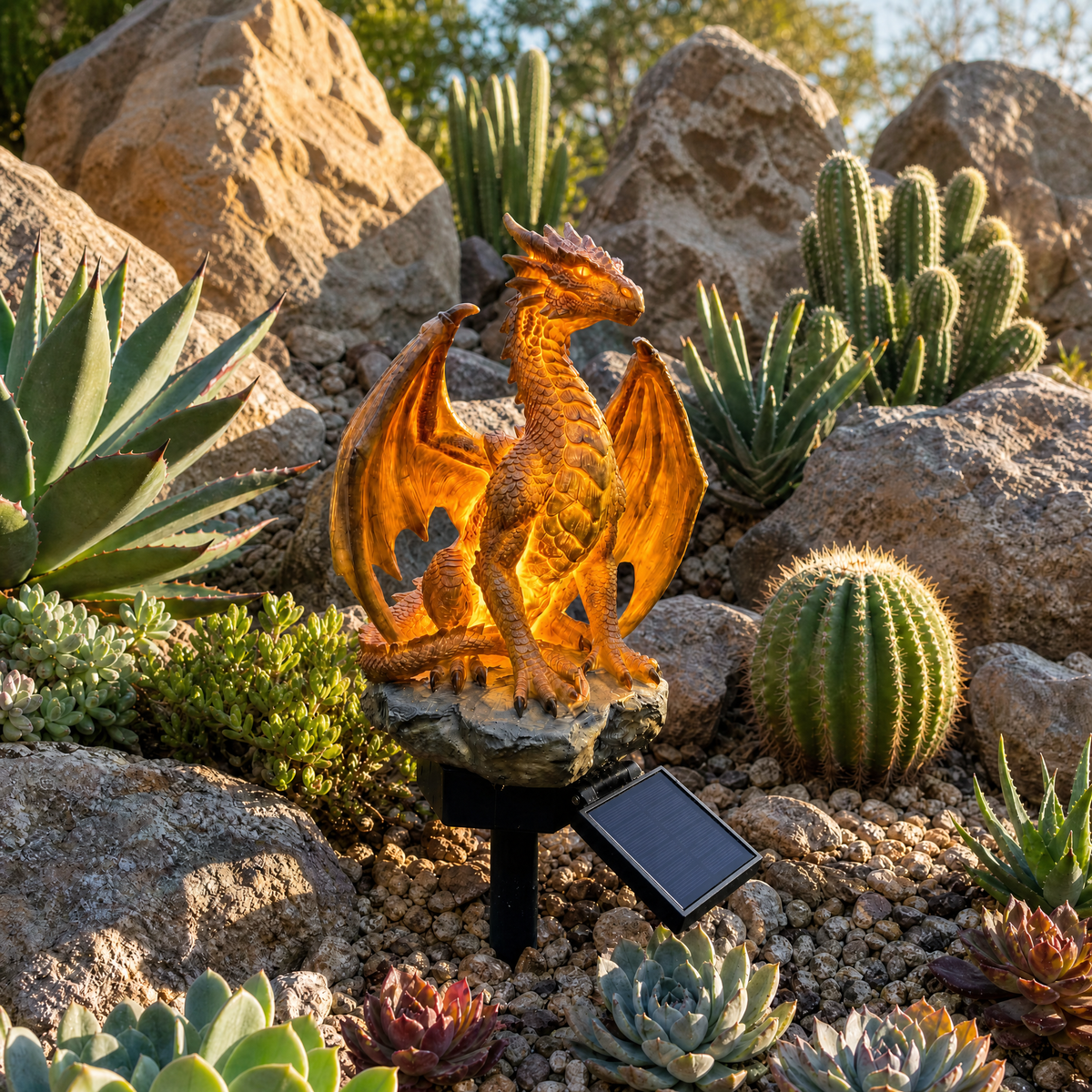 EmberWyrm™ — Éclairez vos nuits avec une lueur magique alimentée par le soleil