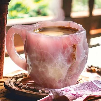 Tasses à Café GlaceCup | Fait main & Cristal Minéral | Isolant & Compatible Micro-ondes | 350–450 ml