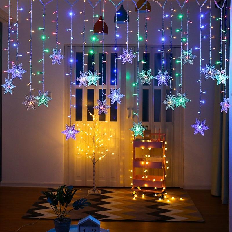 Éclairage de Rideau LED de Noël – Éclairage Festif Décoratif et Réutilisable