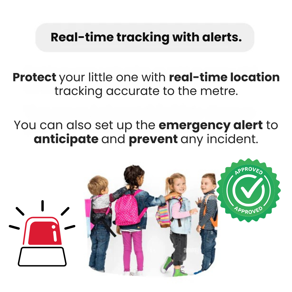 Traceur GPS Enfant Étanche avec Localisation en Temps Réel & Alarme SOS | Petit, Léger, Pochette et Fonctions de Sécurité | Sansoti