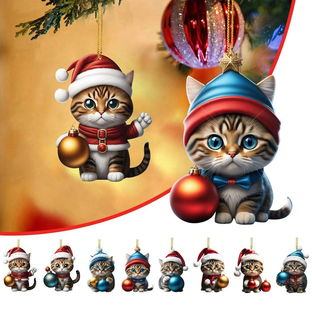 Ensemble d'Ornements de Noël pour Chats de 24 Pièces – Acrylique