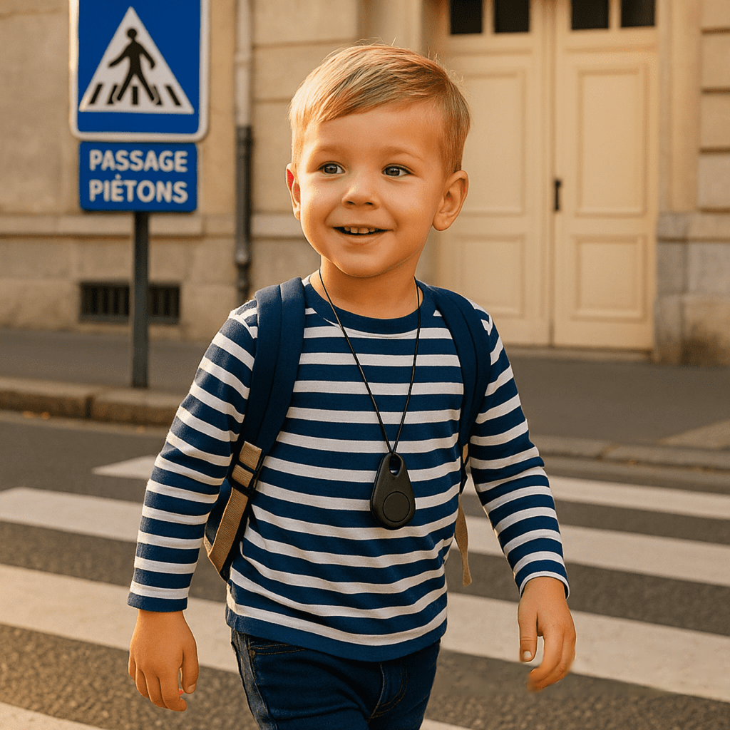 Traceur GPS Enfant Étanche avec Localisation en Temps Réel & Alarme SOS | Petit, Léger, Pochette et Fonctions de Sécurité | Sansoti