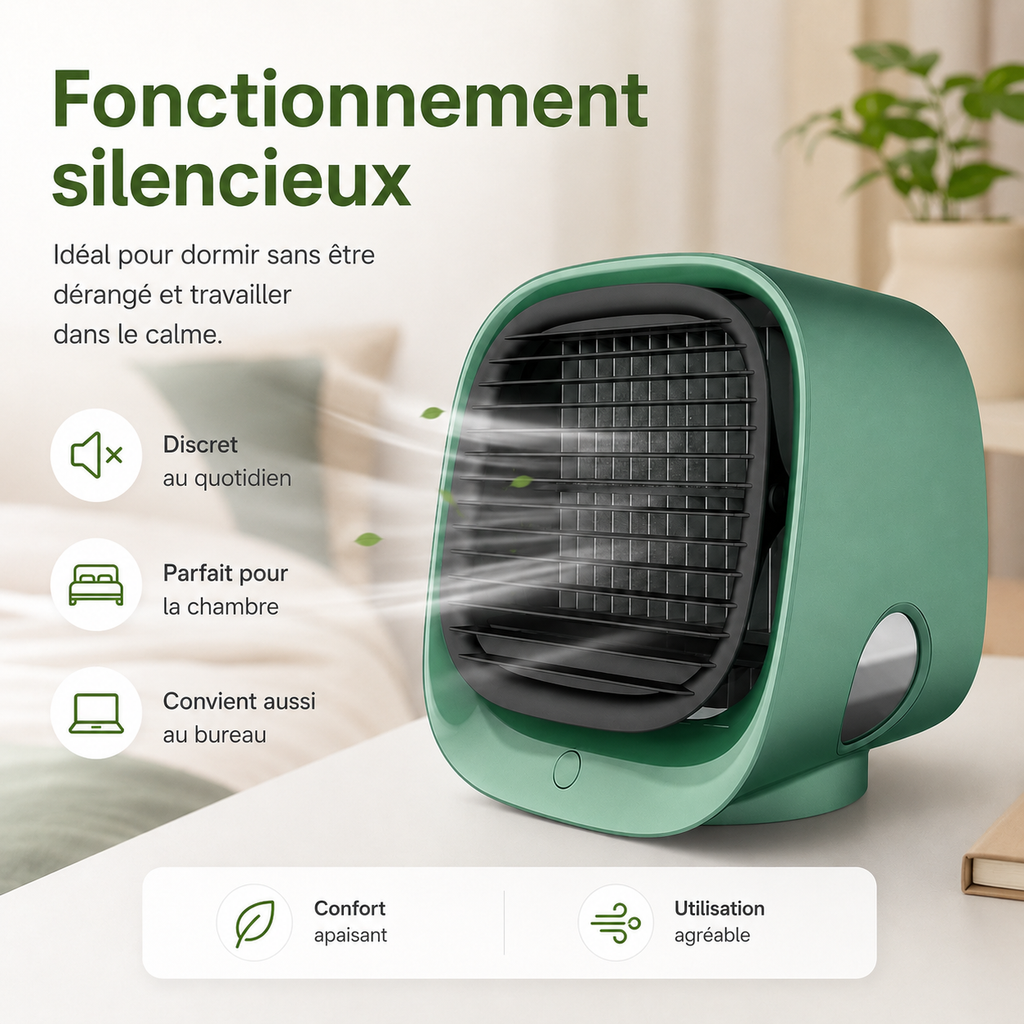 Refroidisseur d'air et humidificateur 2-en-1 – Pour un climat intérieur optimal