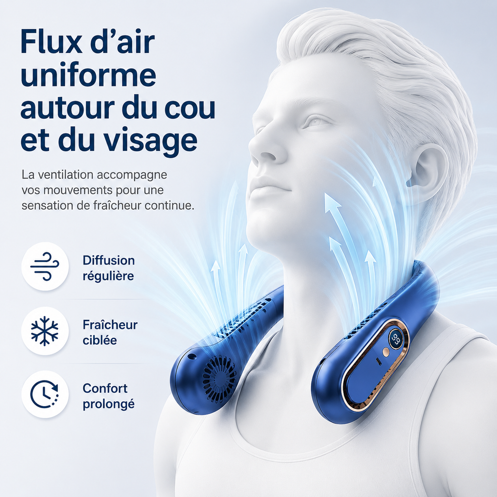 Ventilateur de cou - silencieux & portable