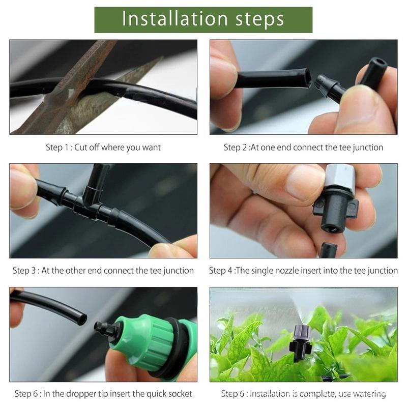 AquaGrow - Système d'irrigation par aspersion - Set de goutte et de brouillard DIY de 10M