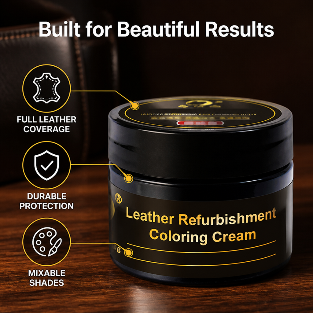 ColorLux™ Kit de Rénovation du Cuir — Restaurez Instantanément l'Éclat Parfait et Éblouissant de Votre Cuir