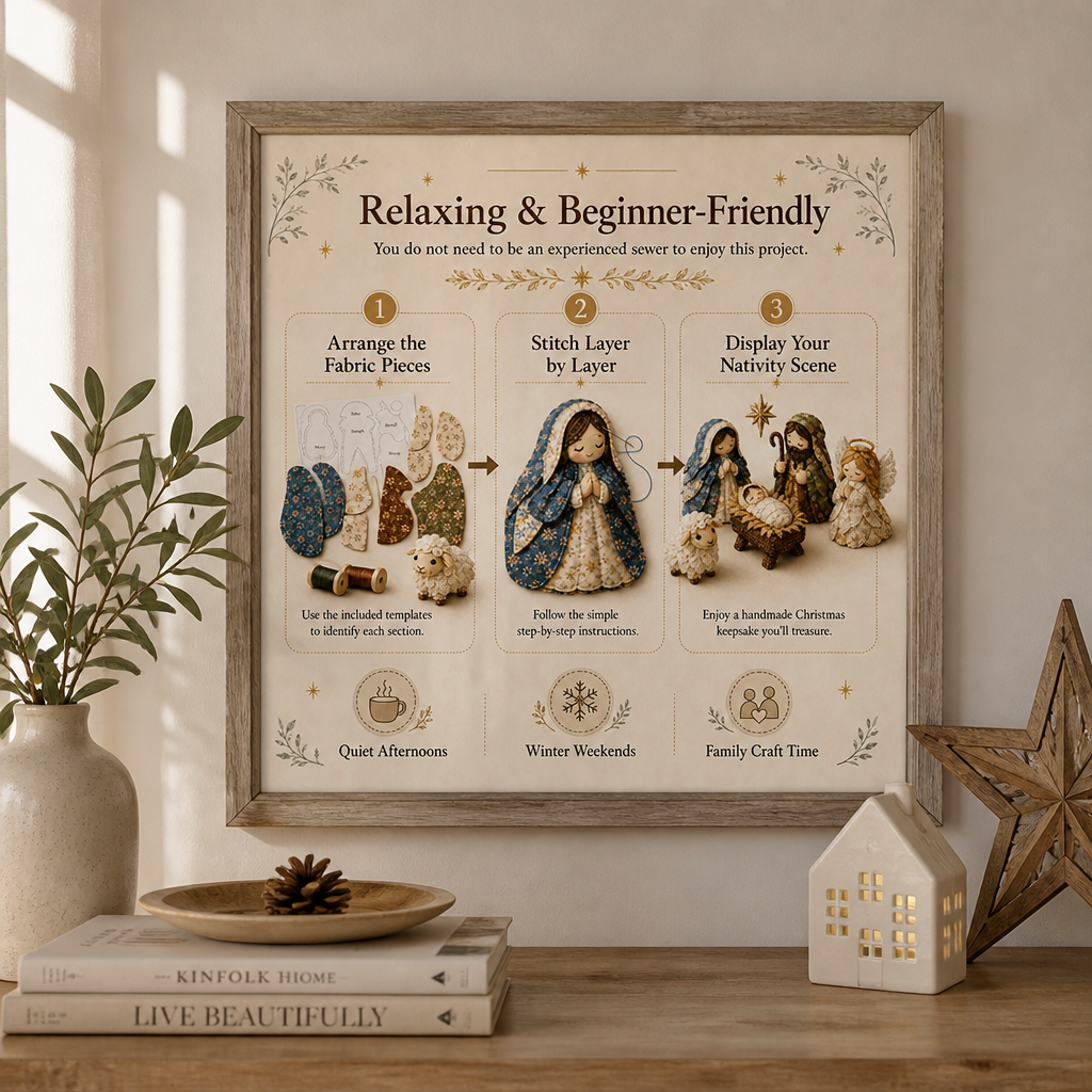 ClaraThread™ Kit de Crèche Patchwork — Créez des Traditions de Fêtes Touchantes qui Réchauffent Chaque Instant