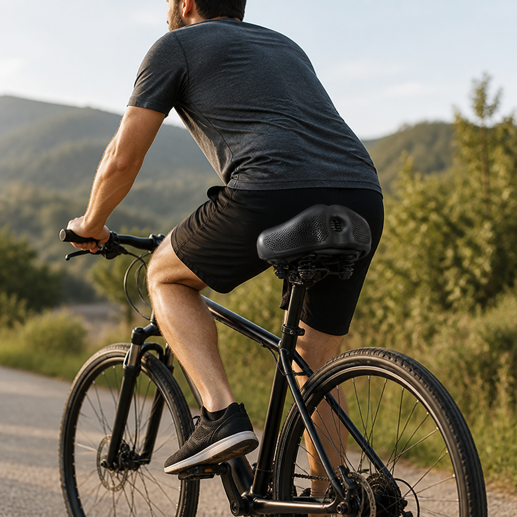 Selle de vélo Noseless Extra-Large à double ressort