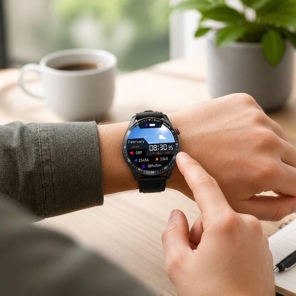 Montre Connectée avec Suivi de Santé & Bluetooth (Résistante à l'Eau IP67)