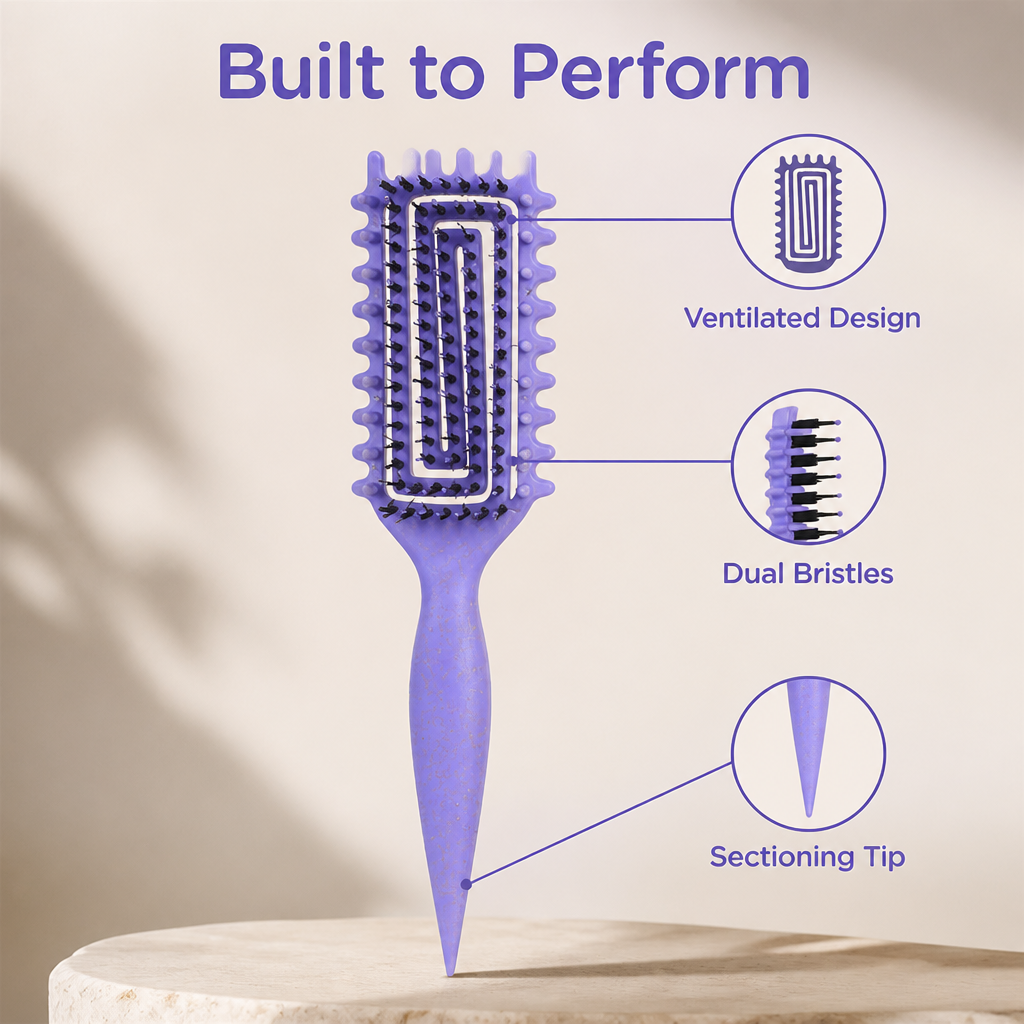 Coilavelle™ Brosse de Coiffage — Sculpté des Boucles Éblouissantes qui Brillent Toute la Journée Sans Frisottis
