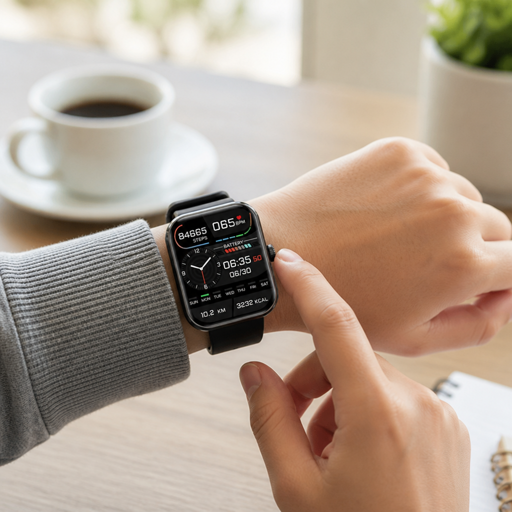 Suivi de Glucose Non-Invasif & Montre Intelligente avec Batterie de 5 Jours