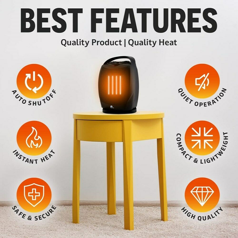 Chauffage Électrique – Chauffage Compact et Silencieux avec Fonction Oscillation