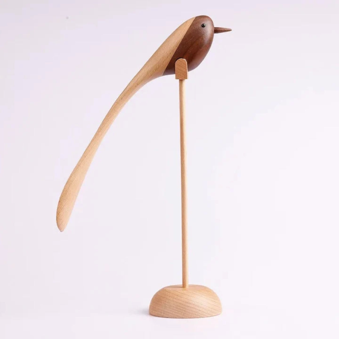 Woodora - Sculptures en Bois d'Oiseaux Scandinaves (2 Pièces)