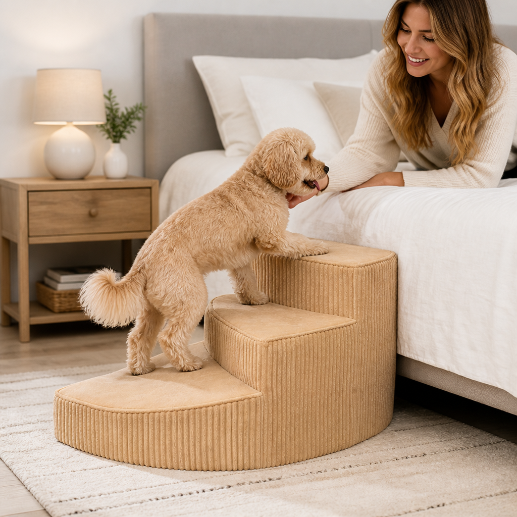 Escaliers Orthopédiques Antidérapants en Mousse pour Chiens (Gain de Place)