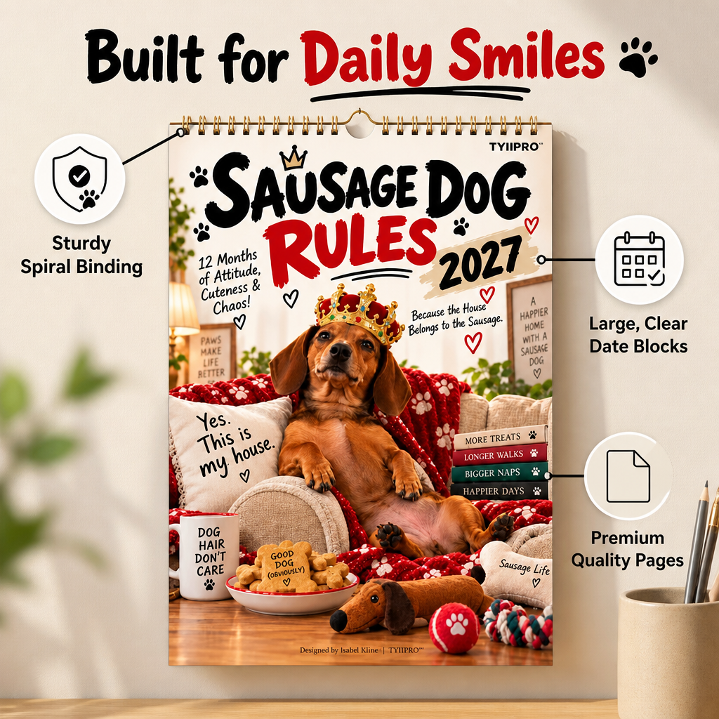 Calendrier Sarcastique CheekiDachs™ — Faites de Chaque Jour une Célébration Hilarante de Malice et de Sourires