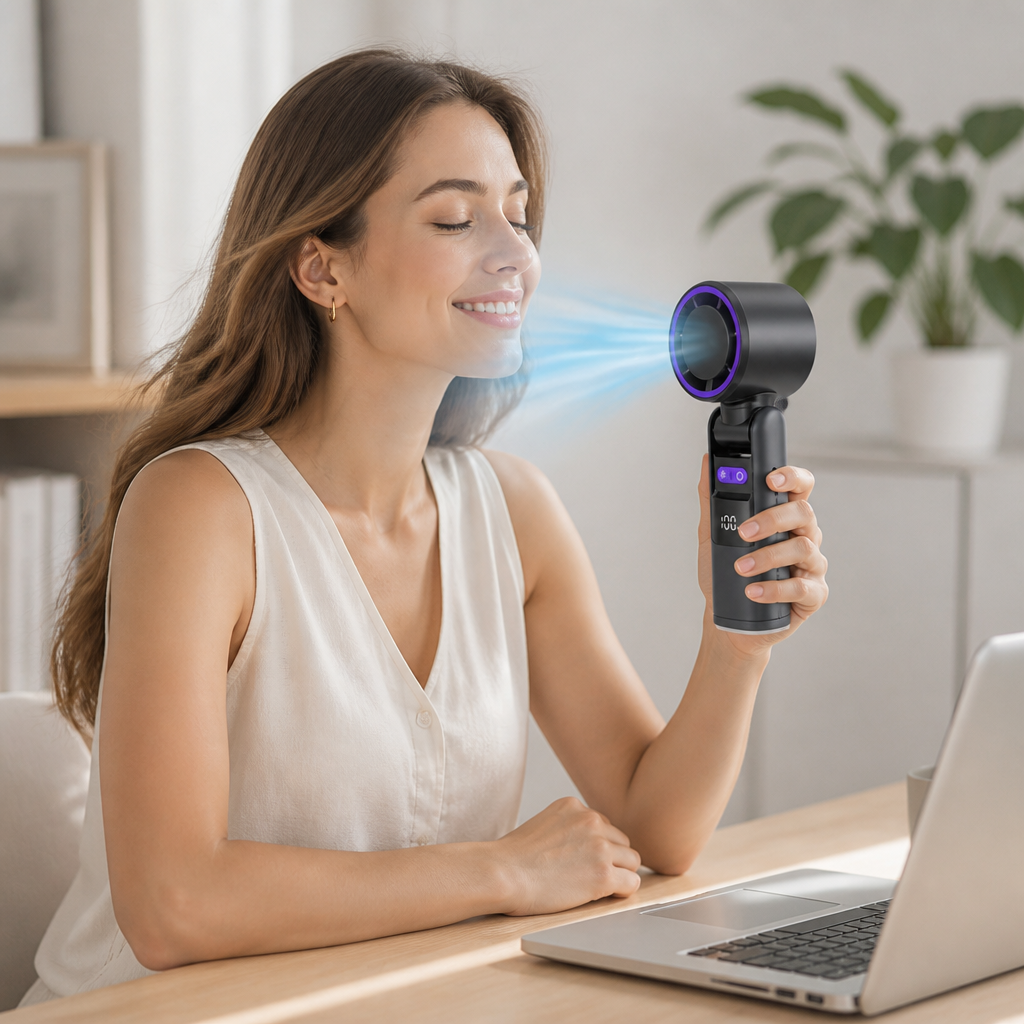 Ventilateur portatif avec plaque de refroidissement à semi-conducteurs (4000 mAh)
