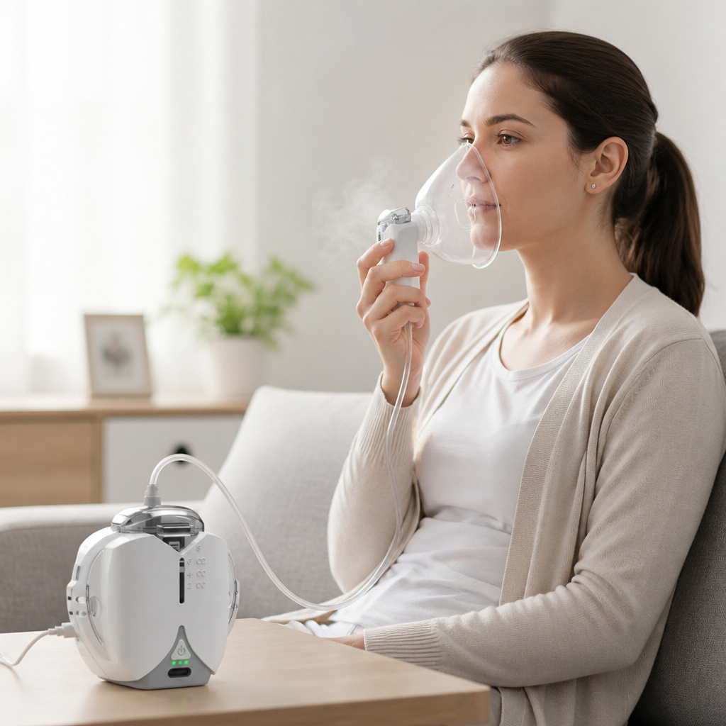 Nébuliseur Maillé Silencieux Alimenté par USB (Comprend des Masques pour Adultes et Enfants)