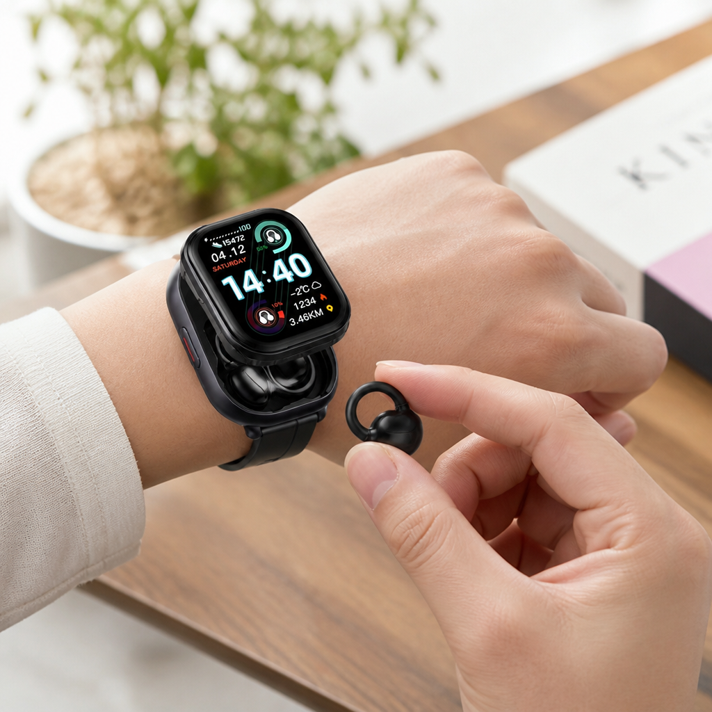 Montre Intelligente HD à Écran Tactile avec Écouteurs Sans Fil Intégrés