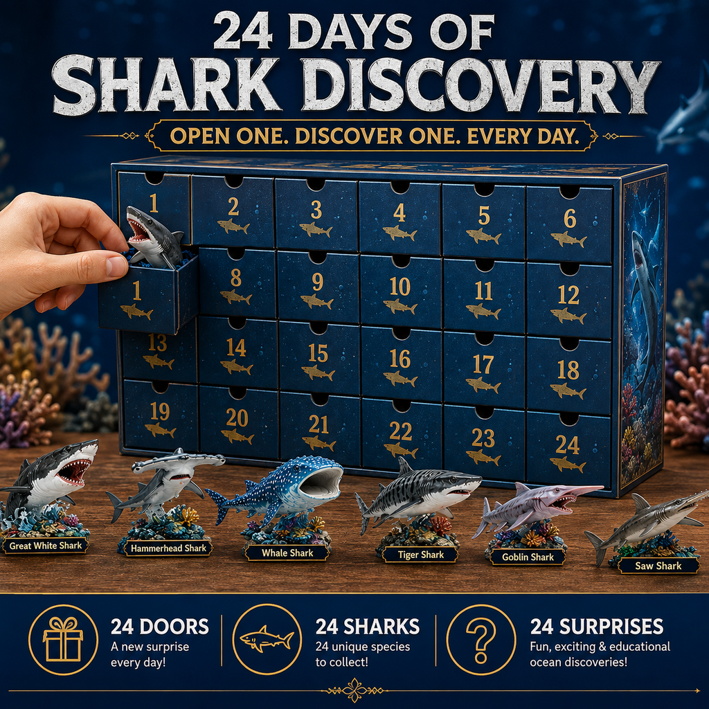 🔥50% De Réduction Aujourd'hui Seulement-🦈 Calendrier de l'Avent Shark World 2026