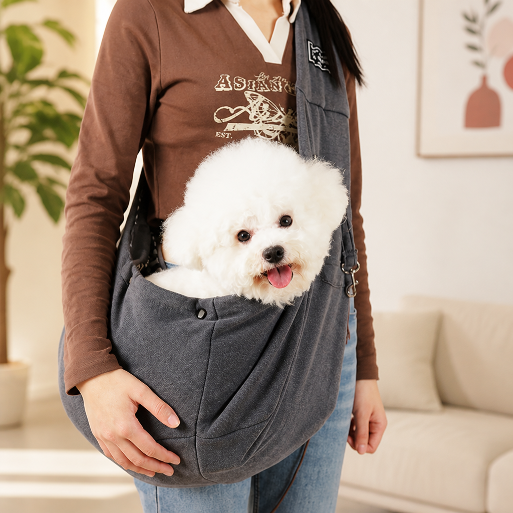 Porte-Chien Sling en Maille Ventilée et Rembourrée