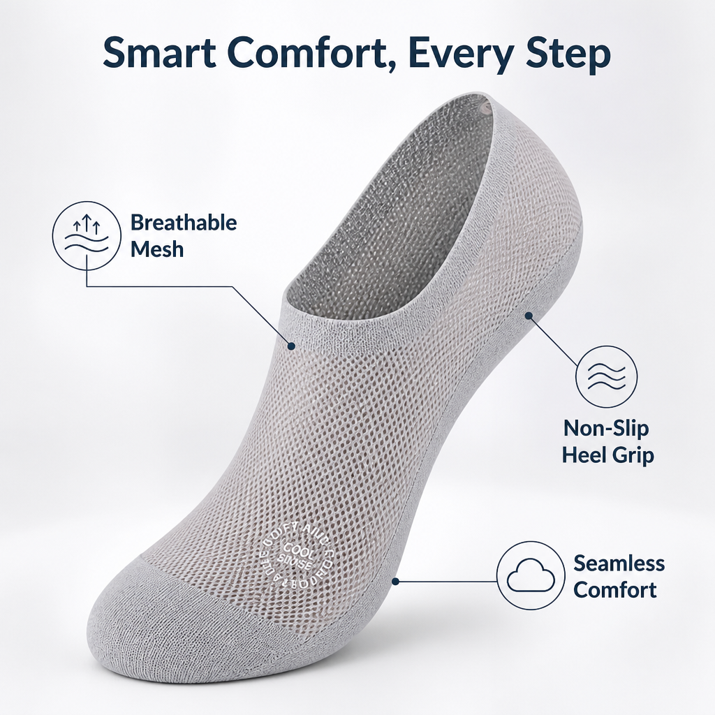 BreezeSoft™ — Découvrez la confiance toute la journée avec la liberté des pieds frais et invisibles