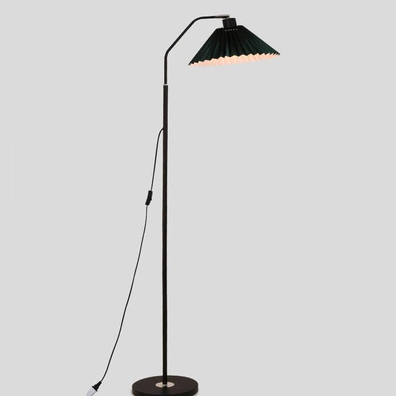 Lampe sur pied LED minimaliste avec abat-jour en tissu plissé