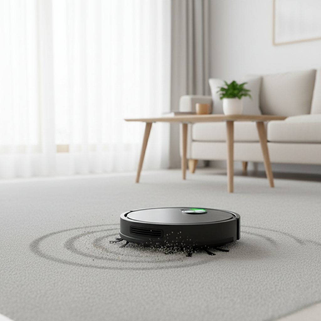 Aspirateur Robot Intelligent avec Fonction Balai 2-en-1 Nettoyage de Sol Intelligent Aspiration et Lavage Automatiques pour Sol Durs | Sansoti