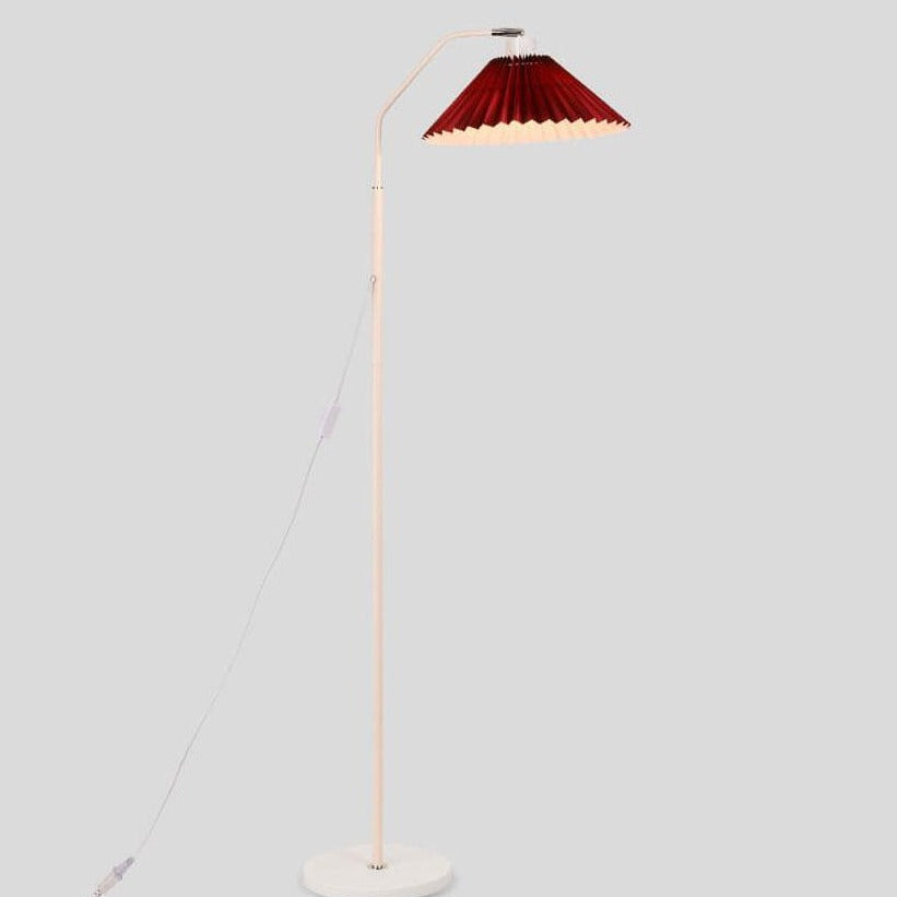 Lampe sur pied LED minimaliste avec abat-jour en tissu plissé