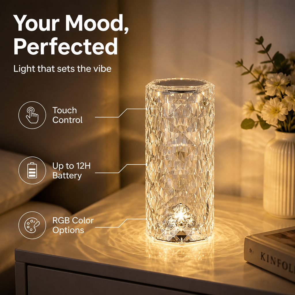 AuraLume™ Lampe Prismatique — Transformez Instantanément N'importe Quel Espace en Votre Havre de Bien-Être Personnel