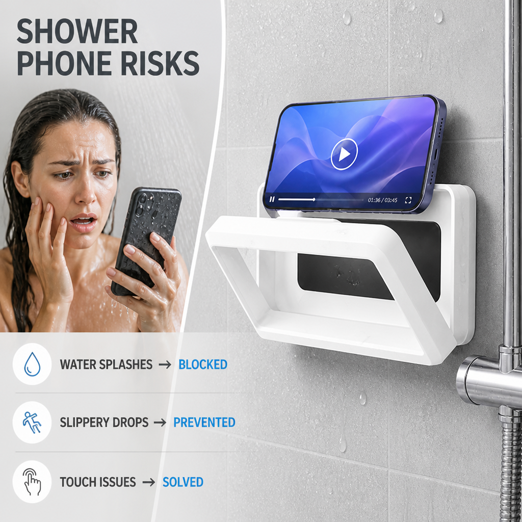 AquaGuard™ — Gardez Votre Téléphone Complètement Sec et Votre Esprit Sans Soucis à Chaque Douche