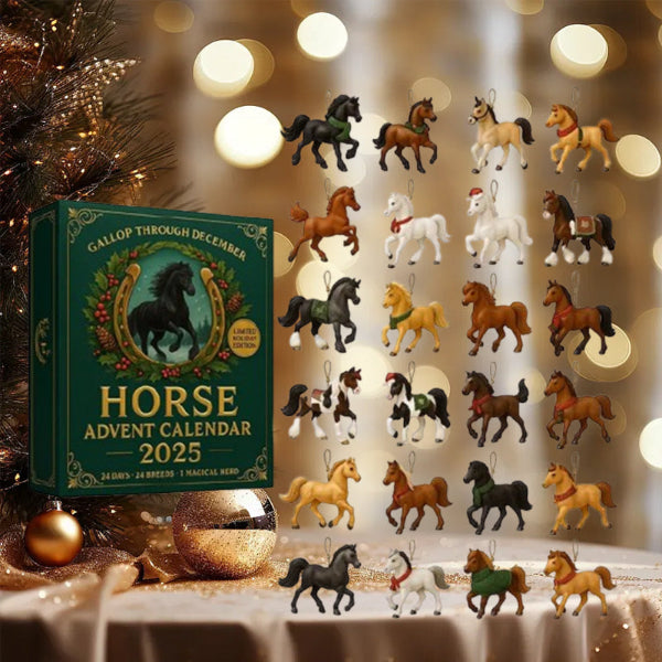 Calendrier de l'Avent Magique des Chevaux 2025 – 24 Figurines Peintes à la Main pour les Amateurs de Chevaux