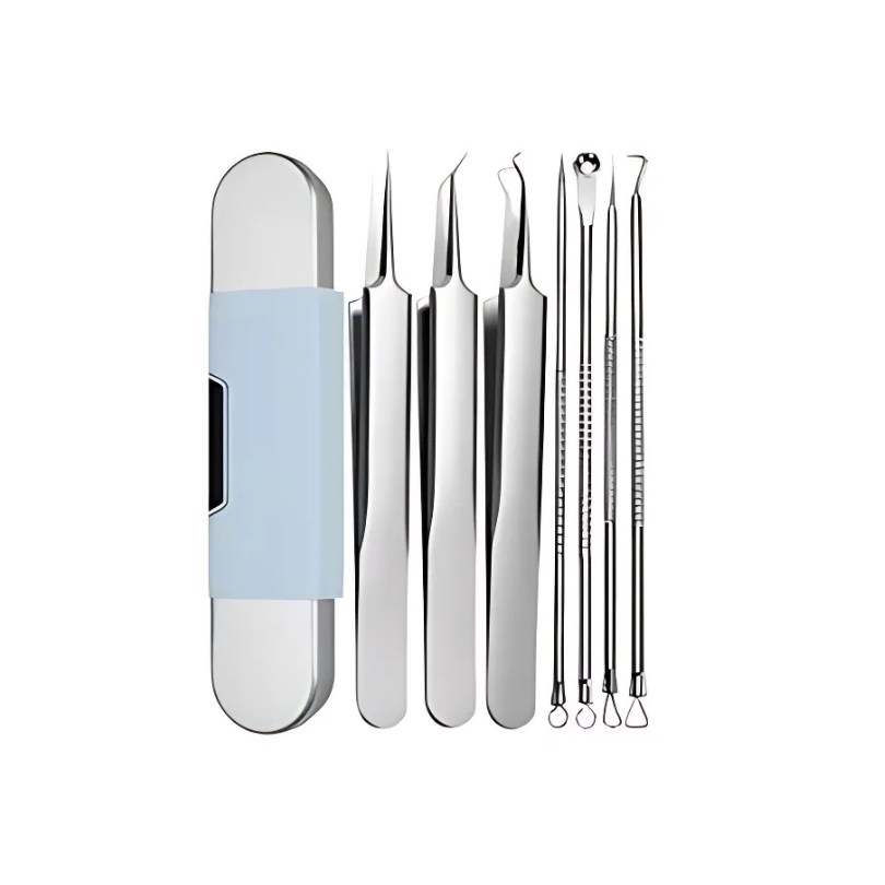 FacialTools - Ensemble d'outils en acier inoxydable pour l'extraction des points noirs
