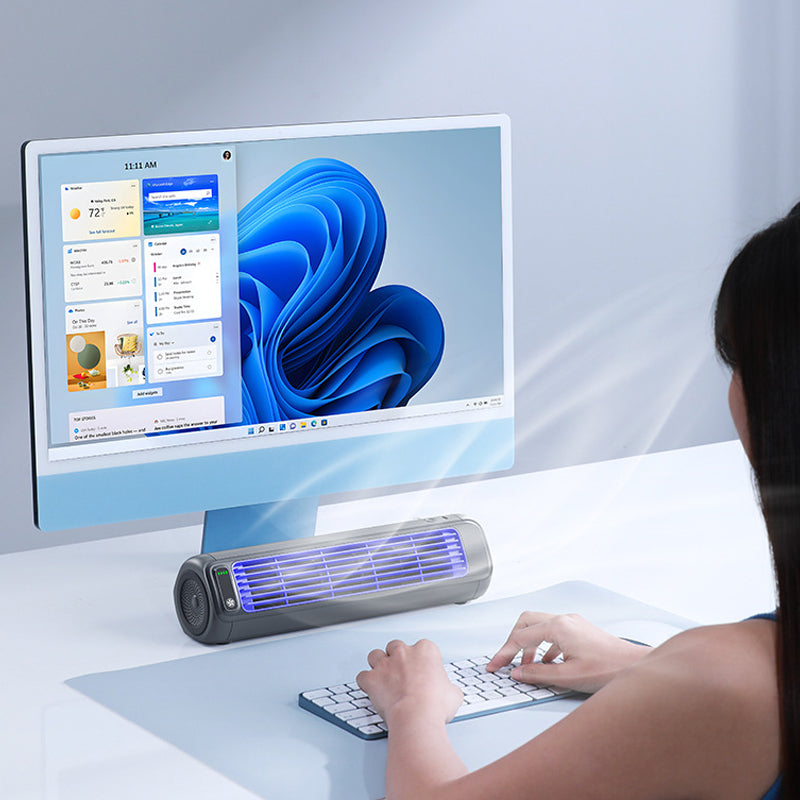 Coolira Appareil de Climatisation Mobile | Ventilateur 3-en-1 & Montage Mural | Batterie de 12 Heures | Compact & Sans Fil