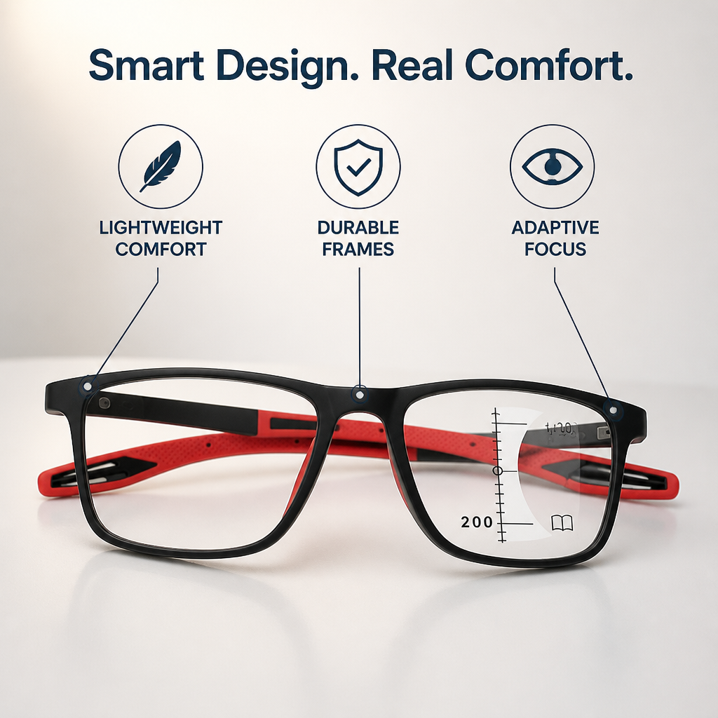 Lunettes Multifocales Clariquo™ — Ressentez la liberté d'une clarté et d'un confort sans effort toute la journée