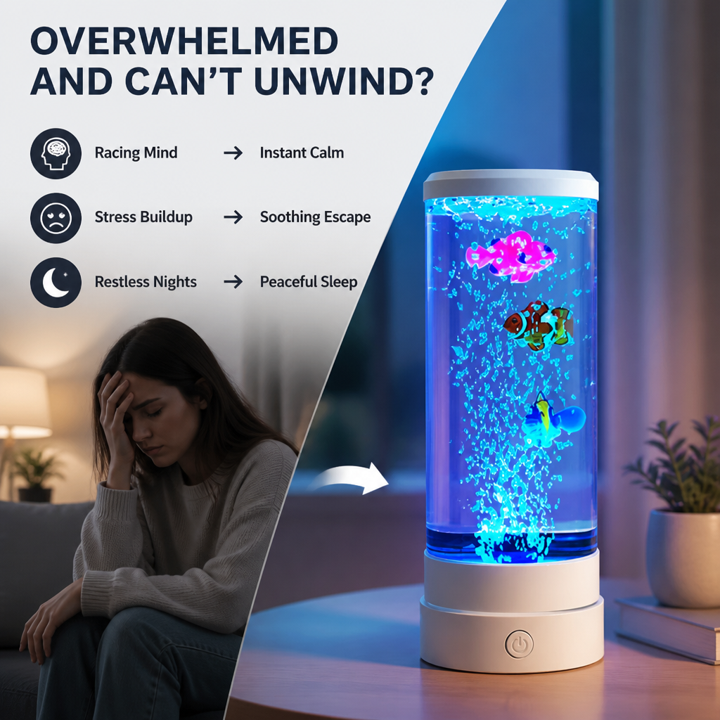 AuraMist™ Lampe à Bulles — Plongez Dans un Calme Instantané Avec Une Lumière Hypnotique Apaisante
