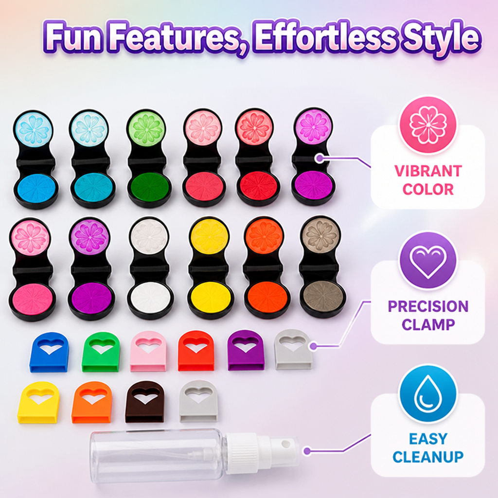 Chromara™ Kit de Craies à Cheveux 12 Couleurs — Illuminez Votre Look Instantanément avec des Couleurs Audacieuses et Impeccables Qui Ose Briller