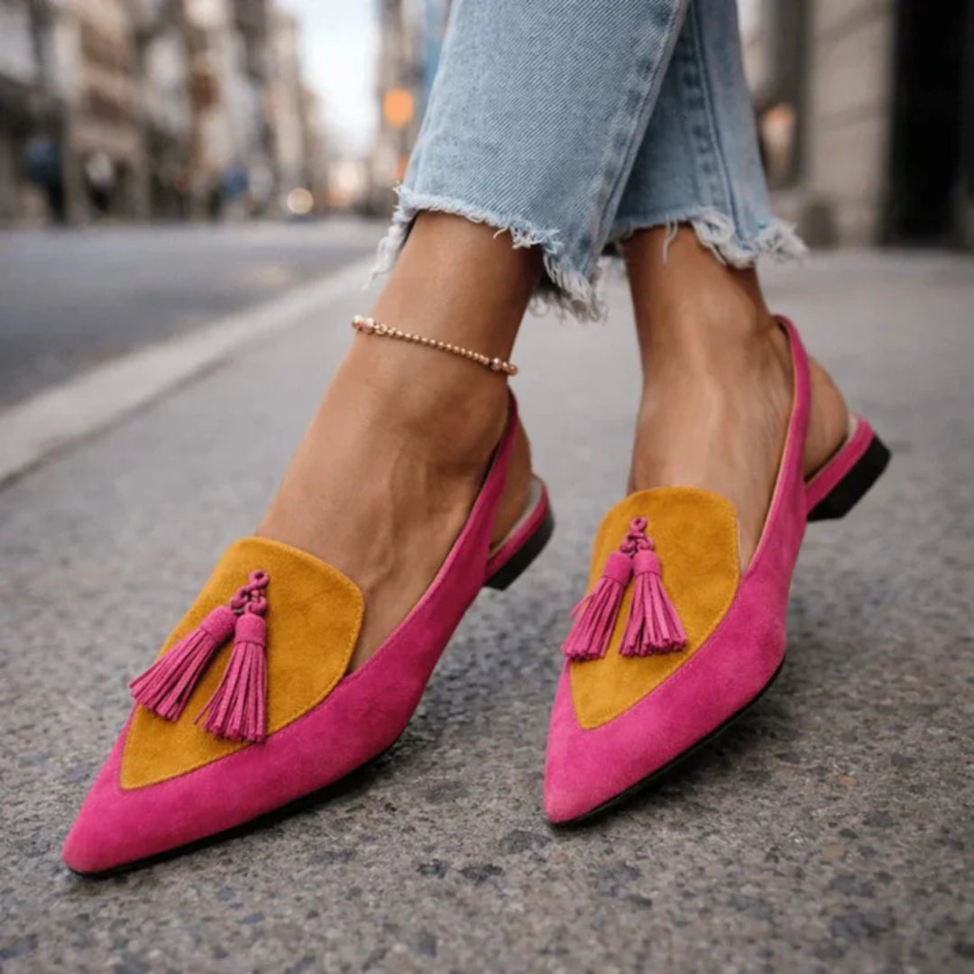 Macy - Mocassins plats avec pompons pour dames