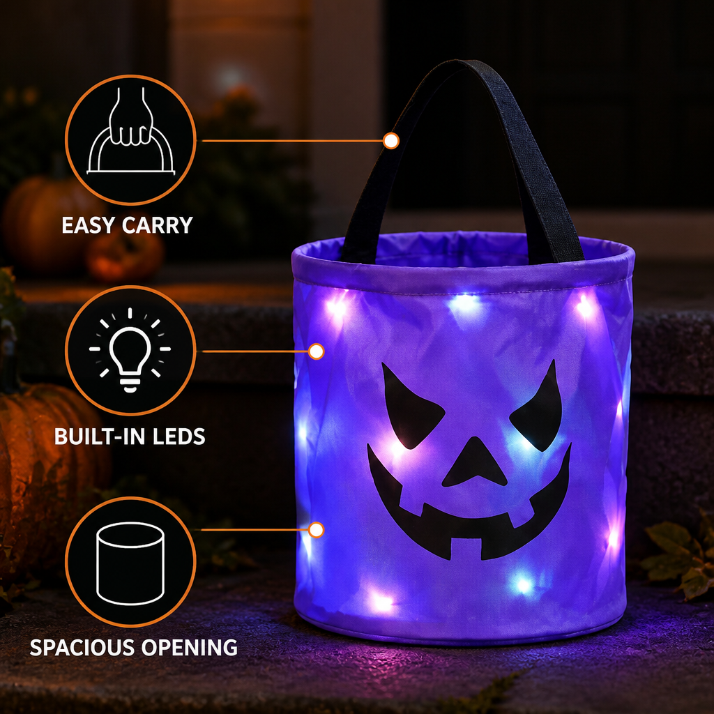 BrightBoo™ — Éclairez chaque frayeur d'Halloween avec sécurité et espace à revendre