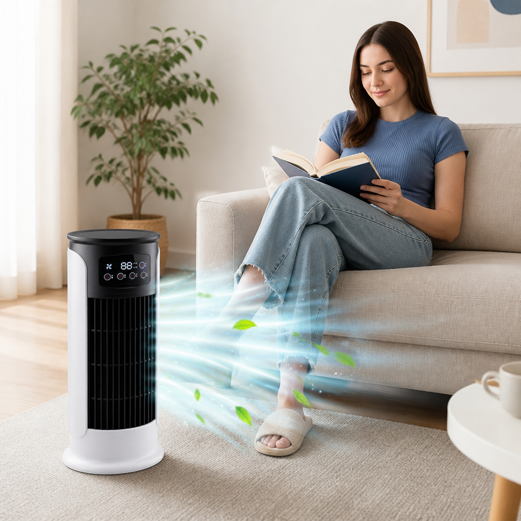 Refroidisseur d'air tour portable sans fenêtre économe en énergie