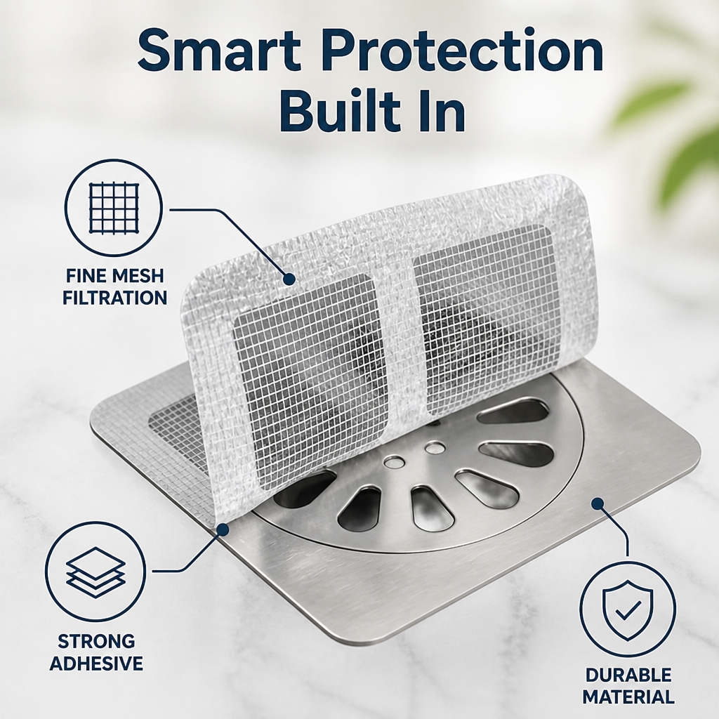 ClearFlowGuard™ — Gardez vos drains propres, frais et à l'abri des nuisibles sans lever le petit doigt