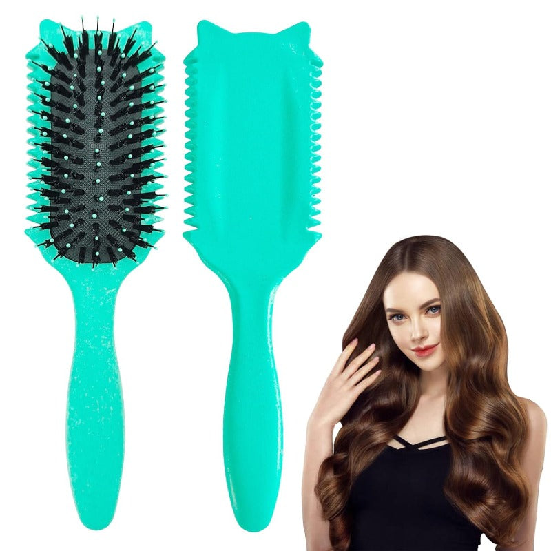 Brosse de Coiffage Multifonctionnelle pour Cheveux Bouclés – Démêler, Définir & Lisser
