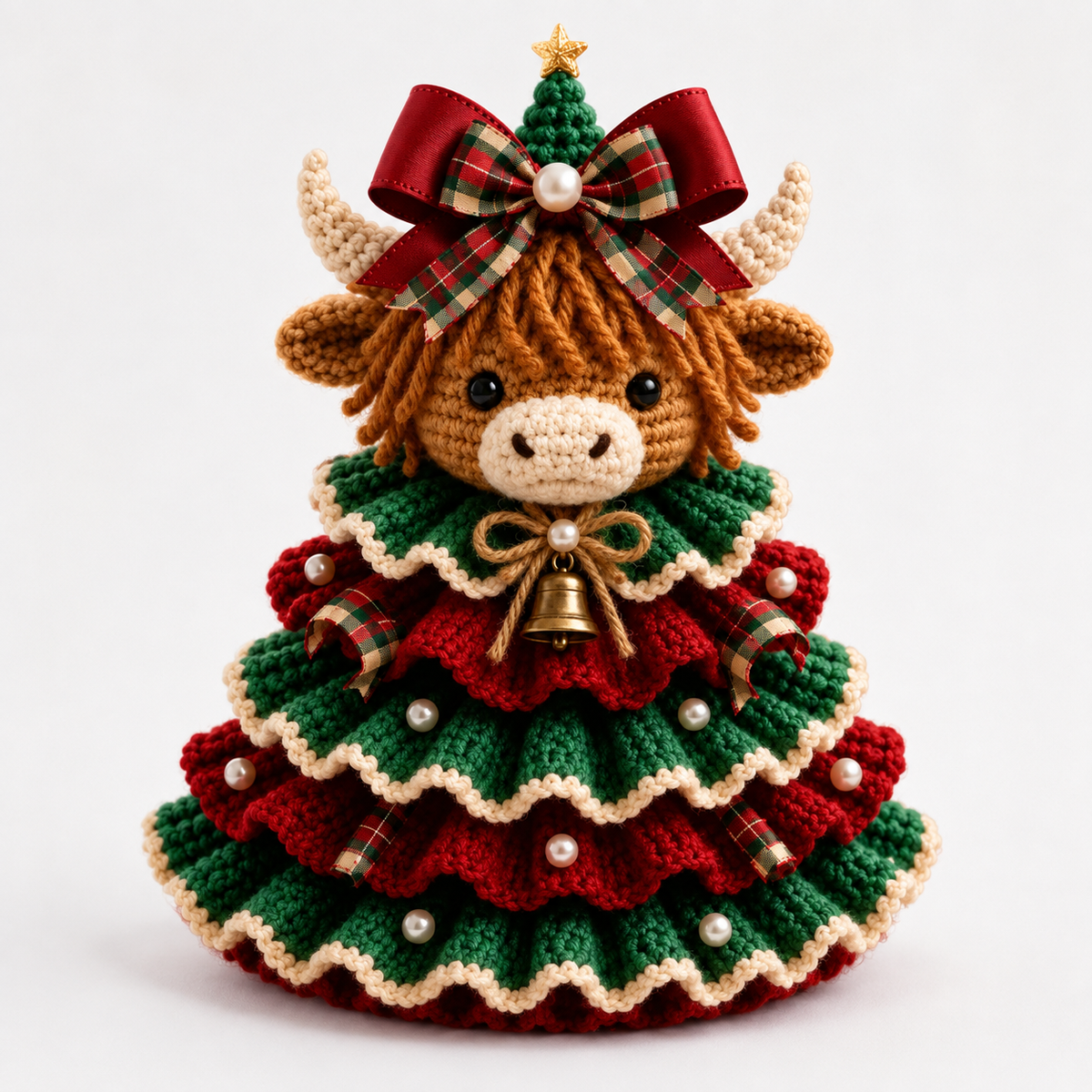 Cottagerow – Kit de décoration de Noël en crochet de vache des Highlands