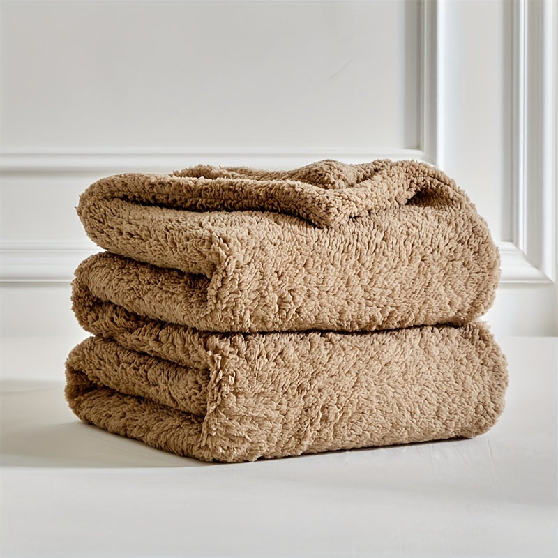 Couverture en Fleece Sherpa Ultra Douce – Couverture Chaleureuse et Confortable pour la Maison