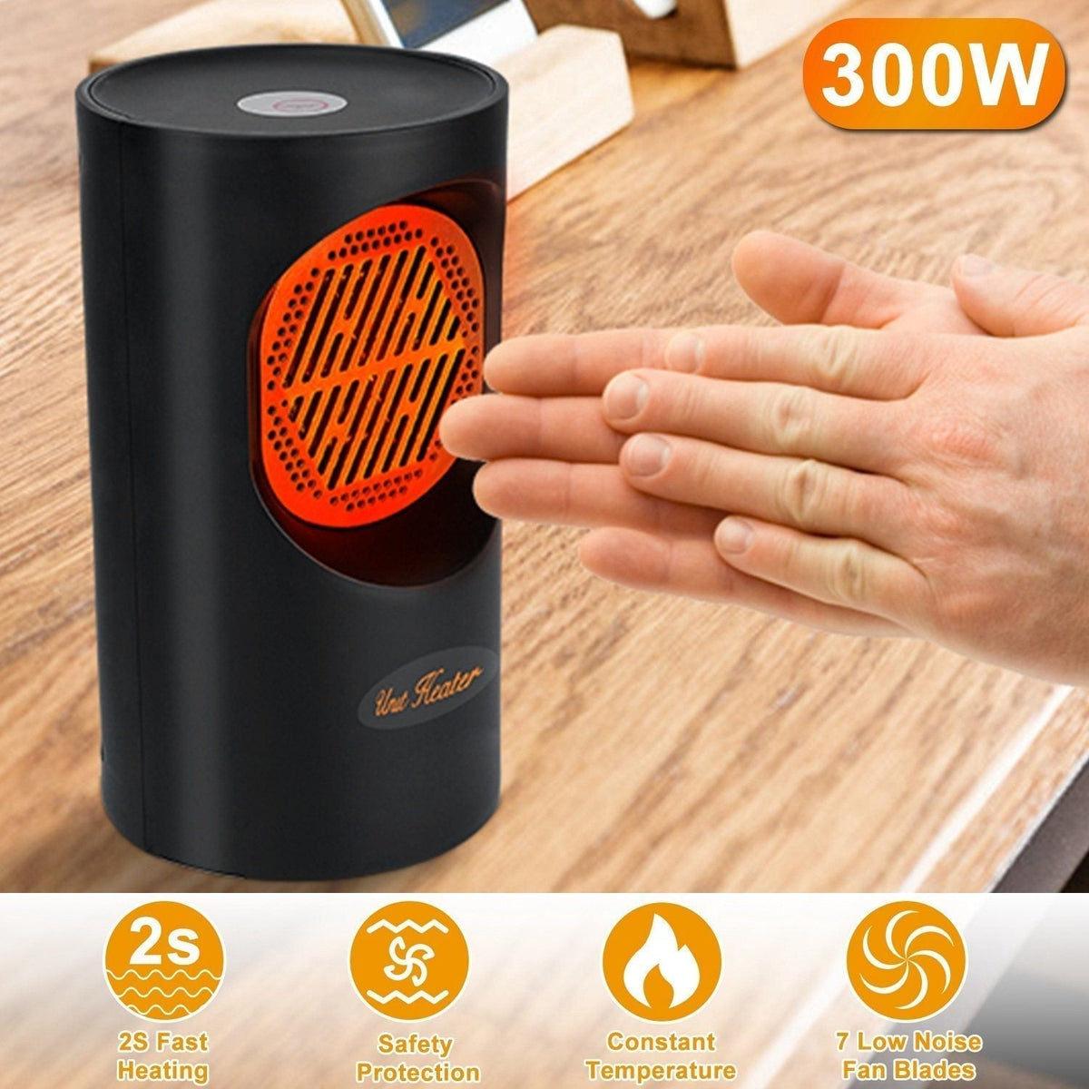 Mini Chauffage Électrique 300W – Chauffage Portable Compact